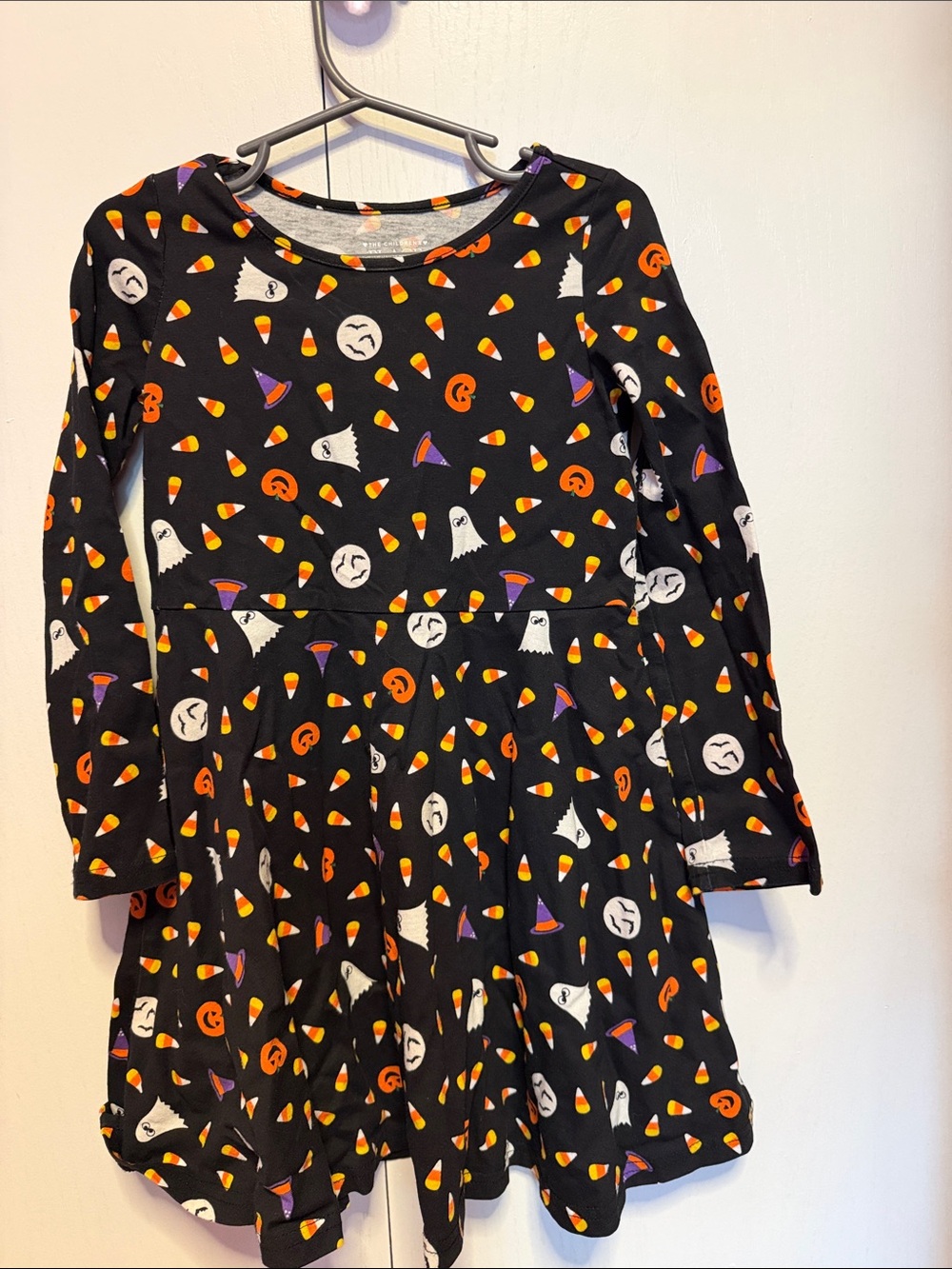 The Children's Place Black Halloween Candy Corn & Ghost Dress